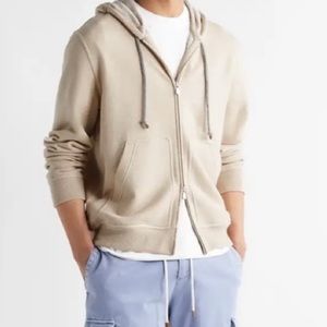 Brunello Cucinelli LoopBack Cashmere Zip-Up Hoodie